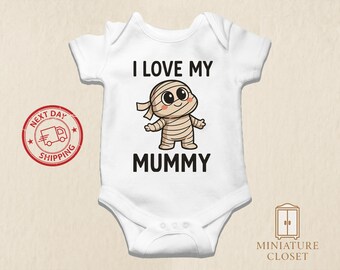 Halloween Funny Onesie® -  I Love My Mummy Baby's Bodysuit - Cute Fall Onesie®