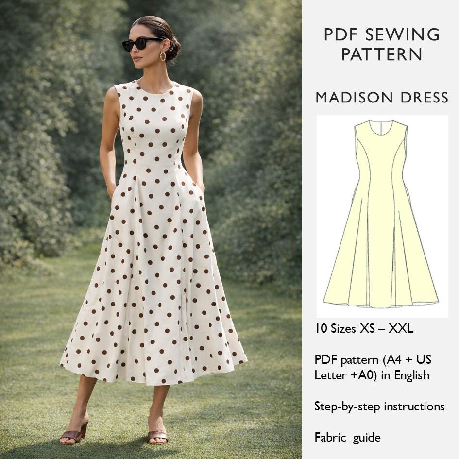 princess cut long dress pattern Butterick B6850 Princess Dress sewing pattern