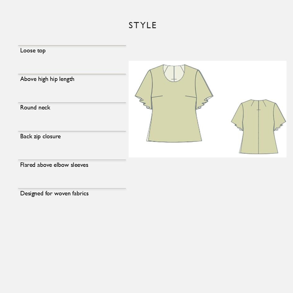 Summer Top Sewing Pattern • Loose Blouse With Flared Sleeves • Round ...