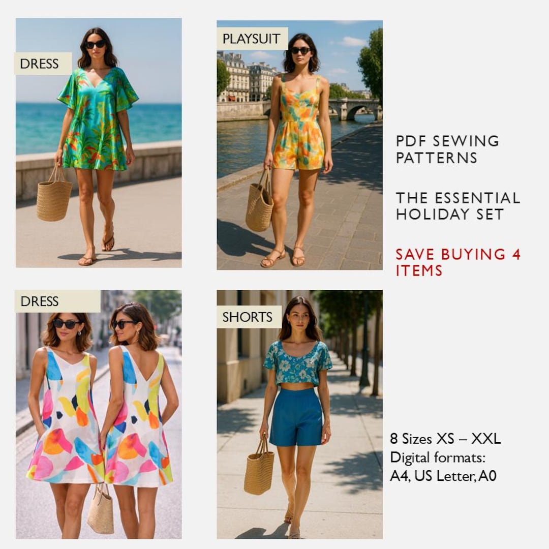 The Essential Holiday Set Sewing Pattern Bundle | 4 Garments | 2 ...