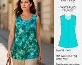Relaxed Silk Tunic Sewing Pattern: Women's Easy Summer Top (PDF Digital Download)  - in English