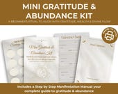 Mini Gratitude & Abundance Kit, Dear Universe Letter + Manifestation Check + Abundance Challenge Printable Ritual