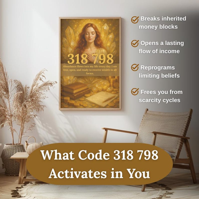 Grabovoi Code 318 798, Printable Money Manifestation Poster, Financial ...