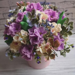 Handmade Soap Flower Bouquet "Renaissance" – Lavender and Cream Gift Arrangement – Decorative Floral Home Decor