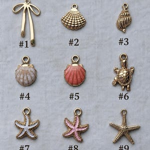 Personalized Custom Bag Charm Shell Keychain Gift for Her: Strawberry Quartz and Pearl Purse Accessory with Scallop Shell, Charm Keychain image 2