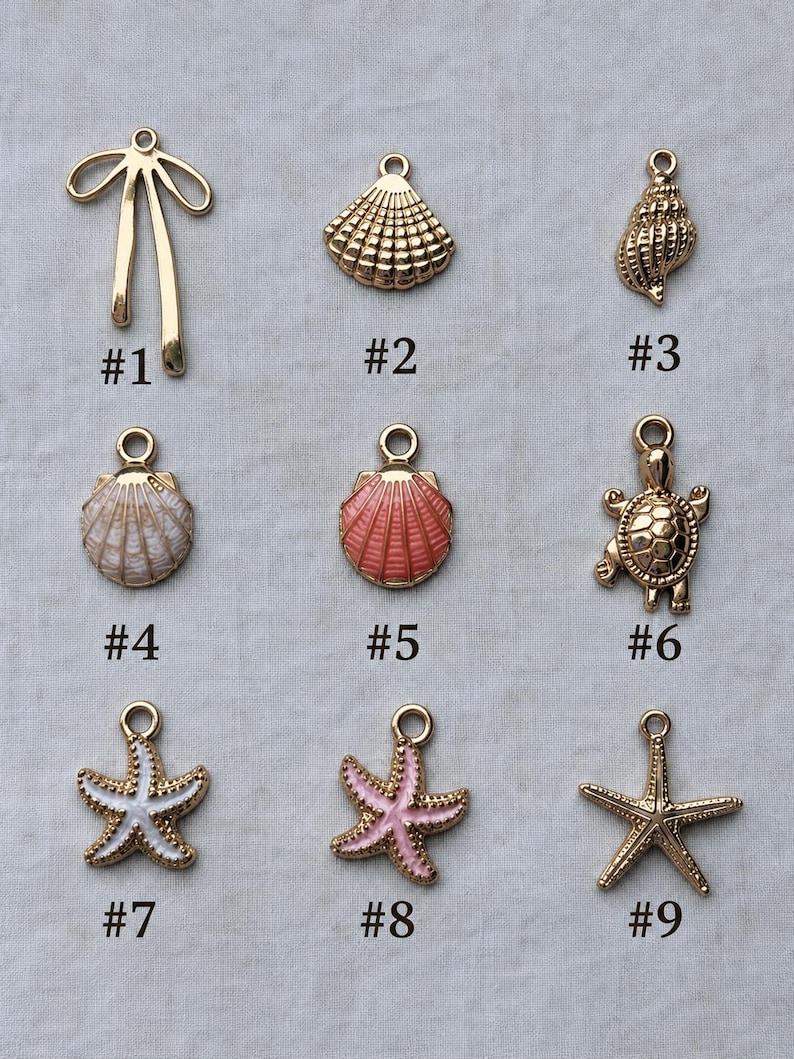 Personalized Custom Bag Charm Shell Keychain Gift for Her: Strawberry Quartz and Pearl Purse Accessory with Scallop Shell, Charm Keychain image 2