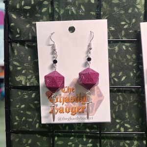 Handmade D20 Dice Earrings