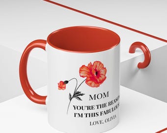 Personalized Coffee Mug for Mother, Custom Name Gift for Mom (11oz, 15oz Options)
