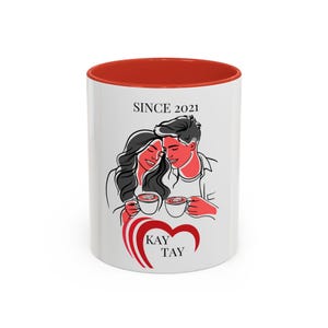 Personalisierte Paar Kaffeetasse | Seit 2021 | Romantisches Geschenk für Sie und Ihn, Jahrestag, Valentinstag, Verlobung