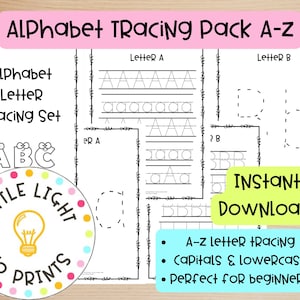 Alphabet Tracing Workbook A-Z: Preschool Handwriting Practice (PDF Printable)