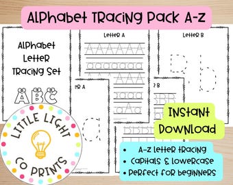 Alphabet Tracing Workbook A-Z: Preschool Handwriting Practice (PDF Printable)
