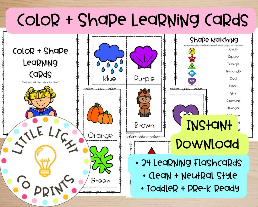 Color and Shape Flashcards for Toddlers – Printable Preschool Learning ...