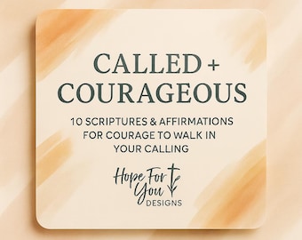 10 Christian Affirmation Cards: Called + Courageous Scripture, Printable Encouragement (Printable PDF Download/PNG files)