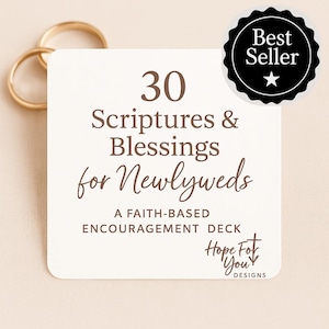 Newlywed Scripture Cards – 30 Christian Verses & Blessings for Marriage Gift, Printable Bible Deck