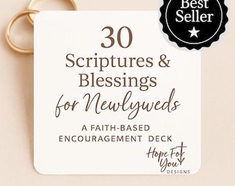 30 Newlywed Scripture Cards – Christian Verses & Blessings for Marriage Gift, Printable Bible Deck (Printable PDF Download/PNG files)
