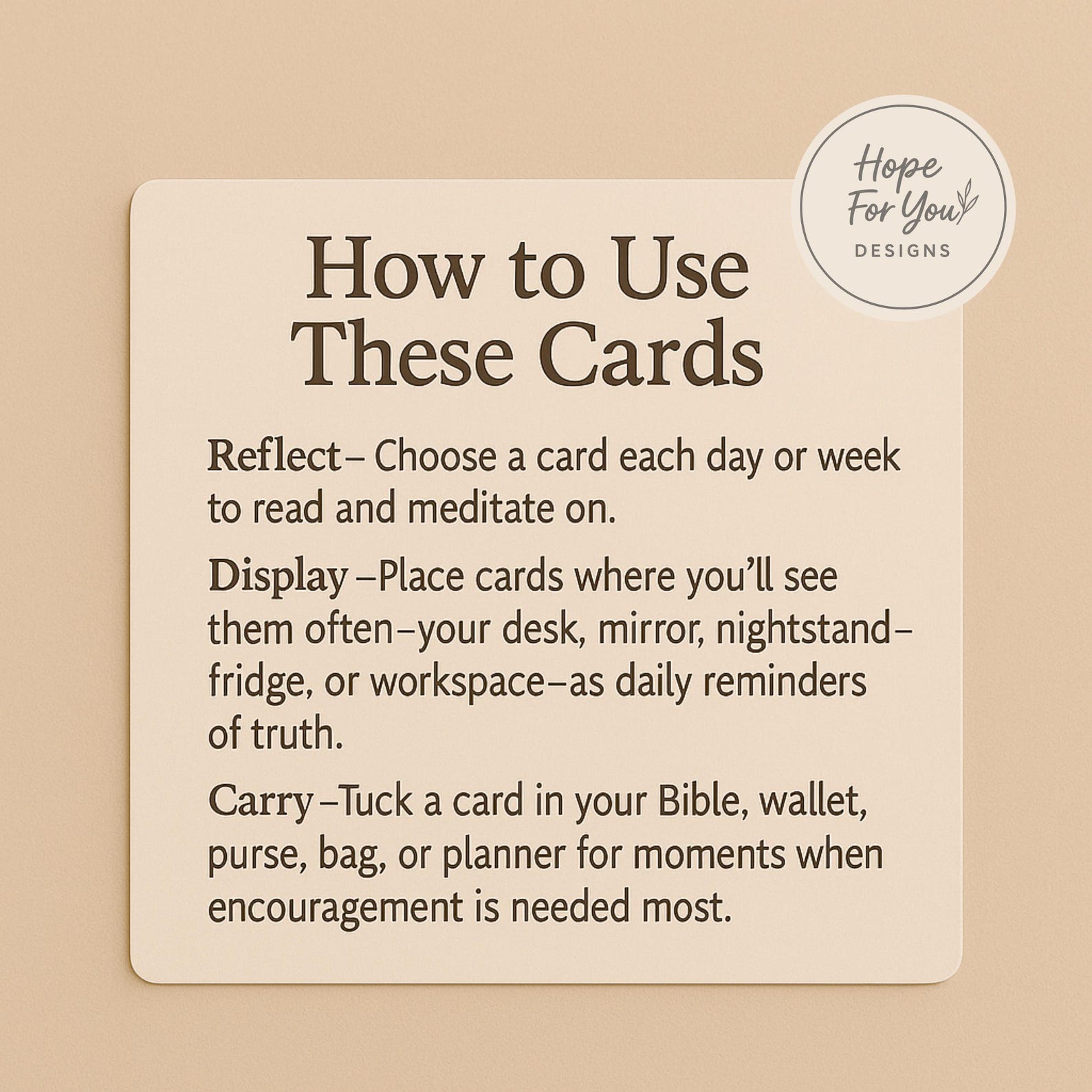 10 Caregiver Scripture Cards: Christian Encouragement, Bible Verse Deck ...