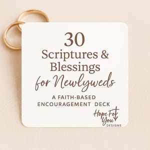 Cartes bibliques pour jeunes mariés – 30 versets chrétiens et bénédictions pour un cadeau de mariage, jeu de cartes bibliques imprimable
