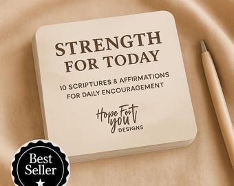 10 Strength Bible Verses & Affirmation Cards | Christian Printable Deck for Daily Encouragement (Printable PDF Download/PNG files)