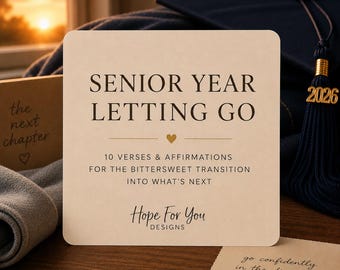 Senior Year Letting Go | 10 Graduation Bible Verse Cards | Christian Graduation Gift | Encouragement for Parents & Seniors