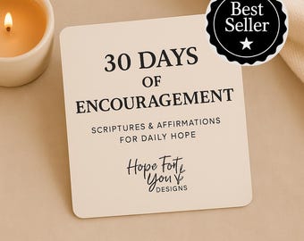 30 Bible Verse Affirmation Cards: Christian Encouragement Deck (Printable PDF Download/PNG files)