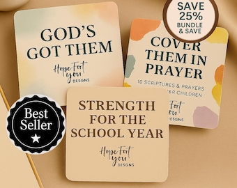 3 Deck Bundle - Back-to-School Faith to Calm Parent's Anxiety | 30 Printable Faith Affirmation Cards (Printable PDF Download / PNG files)
