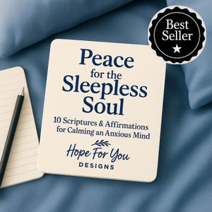 10 Tarjetas Bíblicas para el Alivio de la Ansiedad: Afirmaciones Cristianas para Dormir (Descarga PDF Imprimible/Archivos PNG)