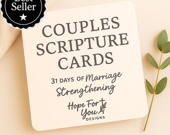 Tarjetas con versículos bíblicos para parejas: Afirmaciones matrimoniales de 31 días (Descarga en PDF imprimible/Archivos PNG)