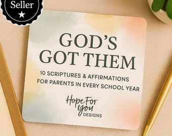 10 Bible Verse Affirmation Cards: Back-to-School Encouragement (Printable PDF Download/PNG files)