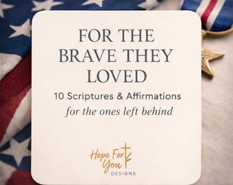 Military Loss: 10 Bible Verse Cards, Christian Printable, Gold Star Family Gift, Sympathy Cards Loss of Soldier, Faith Based Grief Support