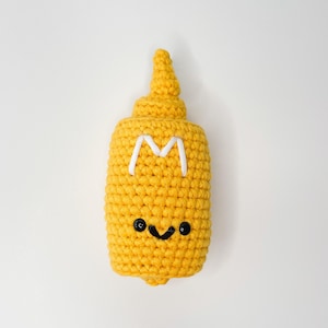 Crochet Mustard Bottle Plush – Handmade Picnic Toy or BBQ Decor