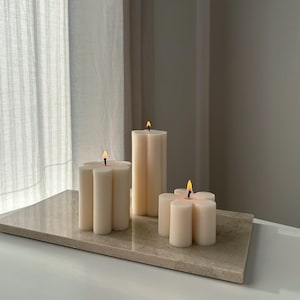 DAISY Kerzen - handgemachte Kerzen in Blumenform - cremeweiße Rapswachskerzen - moderne Design Kerzen in Blütenform - Geschenkidee