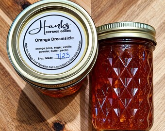 Homemade Orange Dreamsicle Jelly:  Small Batch, Fresh Ingredients (8 oz Jar)