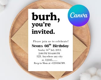 Bruh Boy Birthday Invitation Template: Printable Party Invite (Digital Download
