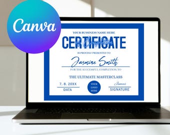 Editable Pink Certificate Template – Lash, Nail, Makeup Artist Award, Training Certificate, Canva Digital Download
