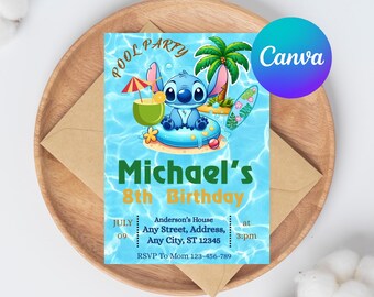 Editable Pool Party Invitation: Summer Splash Birthday Template (5x7 Digital Download)