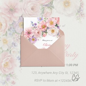 Editable Wildflower Birthday Brunch Invitation Template: Boho Floral (Digital Download 5x7" PDF) image 3