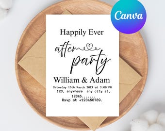 Faire-part Happily Ever After : réception de mariage, faire-part de mariage (modèle 5 x 7 po. à téléchargement numérique)