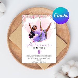 Editable Encanto Birthday Invitation Template – 5x7 Girl Party Evite, Magical Digital Download, Editable Canva Design