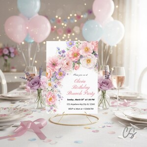 Editable Wildflower Birthday Brunch Invitation Template: Boho Floral (Digital Download 5x7" PDF) image 7