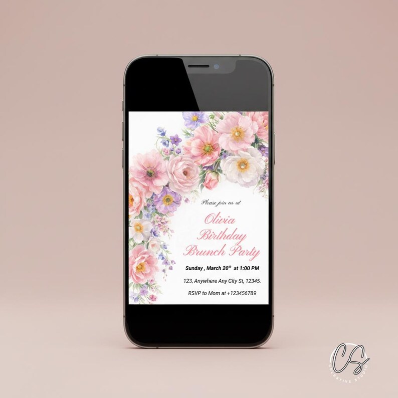 Editable Wildflower Birthday Brunch Invitation Template: Boho Floral (Digital Download 5x7" PDF) image 6