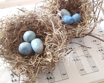 birds nest moss spanish shabby chic nests inch decor eggs