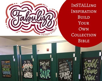 InSTALLing Inspiration - 20" x 30" UV-Coated Vinyl Adhesive Decals for Bathroom Stall Doors or Any Walls - Bible Verses - Religious