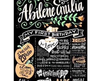 Hand Drawn and Hand Lettered BIRTHDAY SIGN