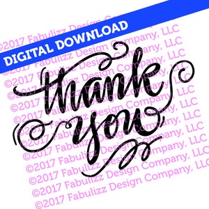 Dank u - typografische illustratie - 8 "x 8" - SVG-bestand voor CRICUT