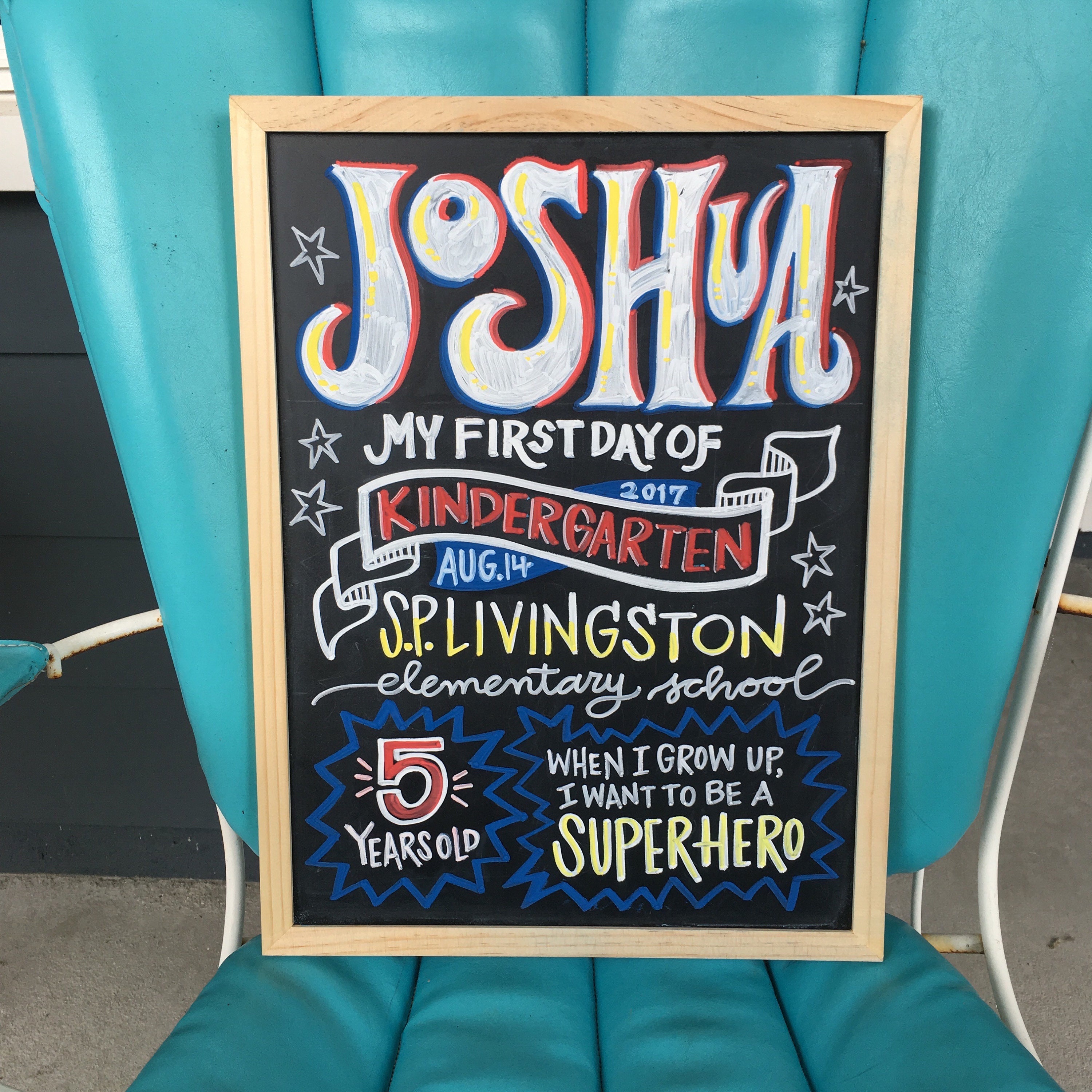12" X 15" First Day of School Custom Chalkboards - Designed for Each ...