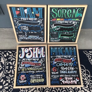 12&quot; x 15&quot; First Day of School Custom Chalkboards - Designed For Each Unique Child!
