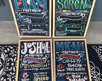 12" x 15" First Day of School Custom Chalkboards - Designed For Each Unique Child!