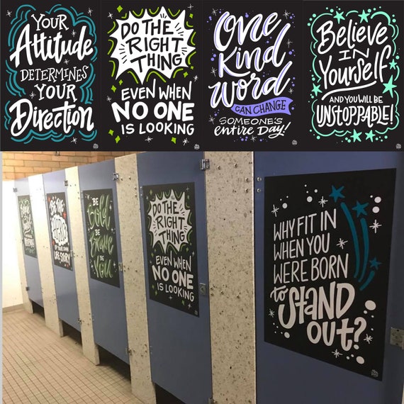 Bathroom Stall Quotes School Restrooms Get Inspirational Makeover