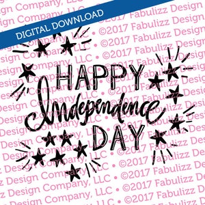 Happy Independence Day - typografische illustratie - 8 "x 8" - SVG-bestand voor CRICUT