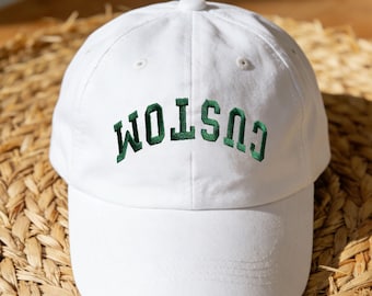 Custom Embroidered Upside Down Text Hat,Make Your Own Personalized Hat